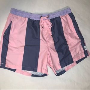 Skeosh Swim Shorts Pink and Blue Stripe
